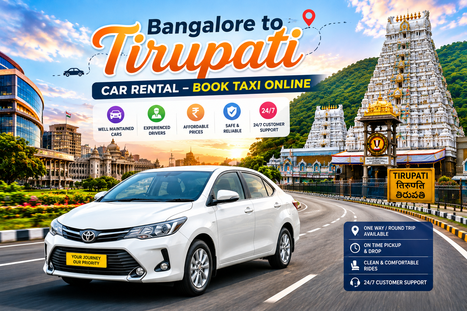 Bangalore to Tirupati Car Rental