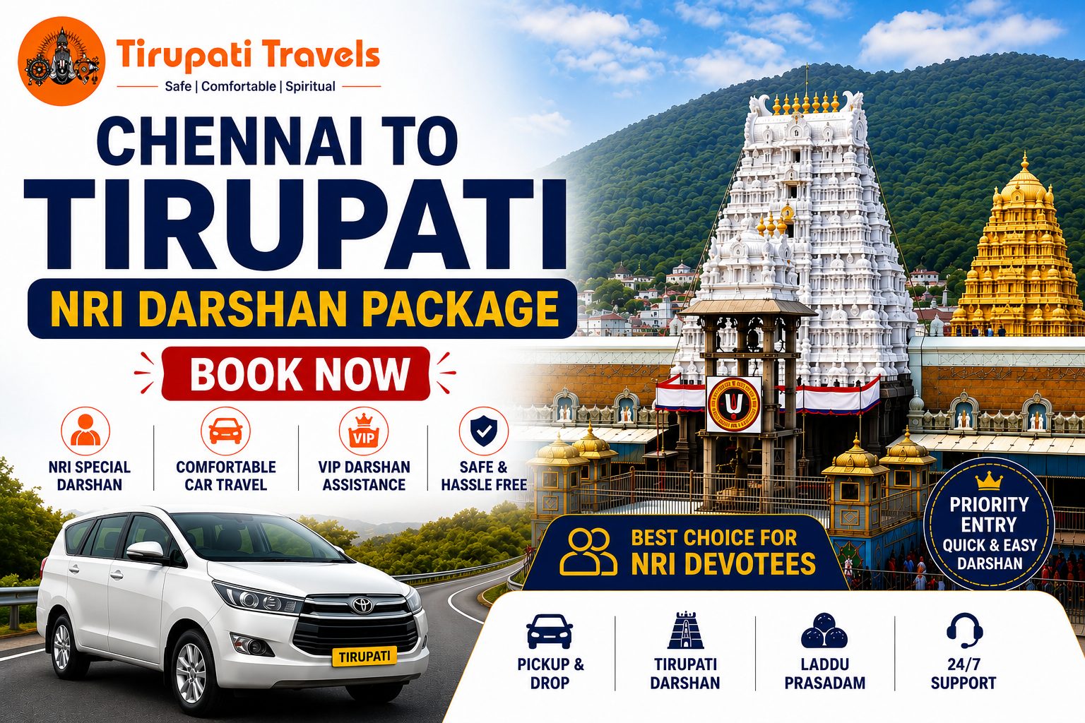 Chennai to Tirupati NRI Darshan Package