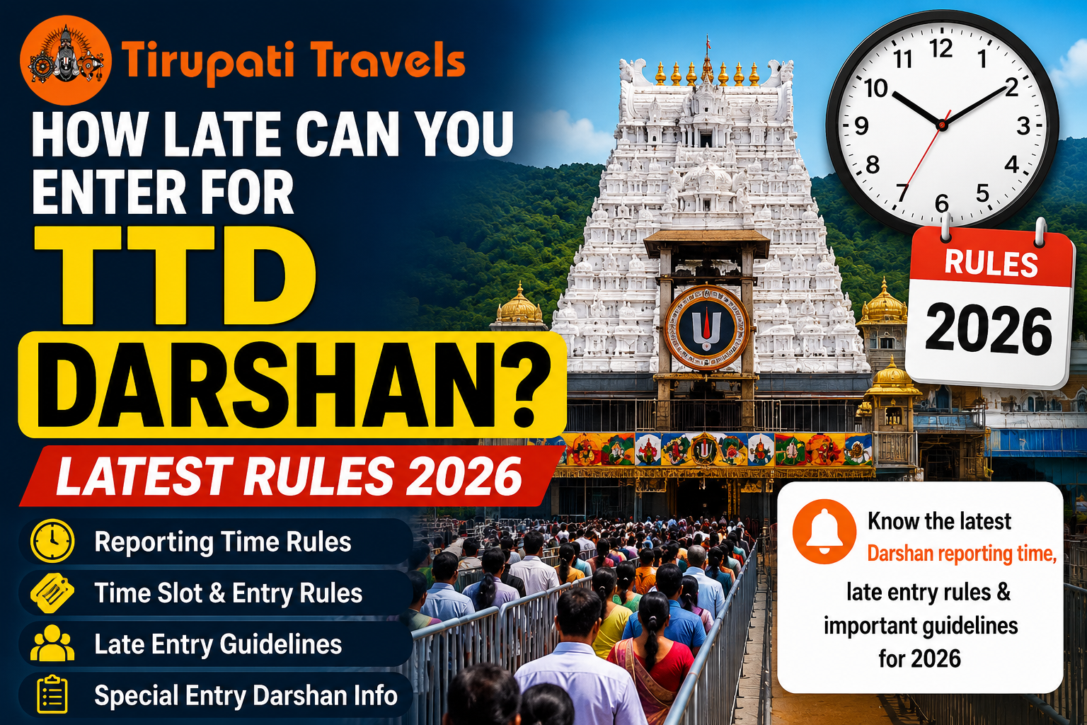 How Late Can You Enter for TTD Darshan? Latest Rules 2026