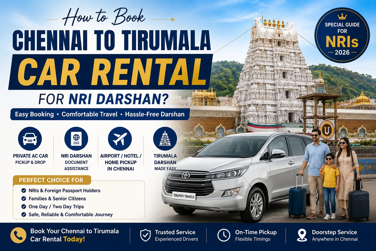 chennai to tirumala car rental for nri darshan