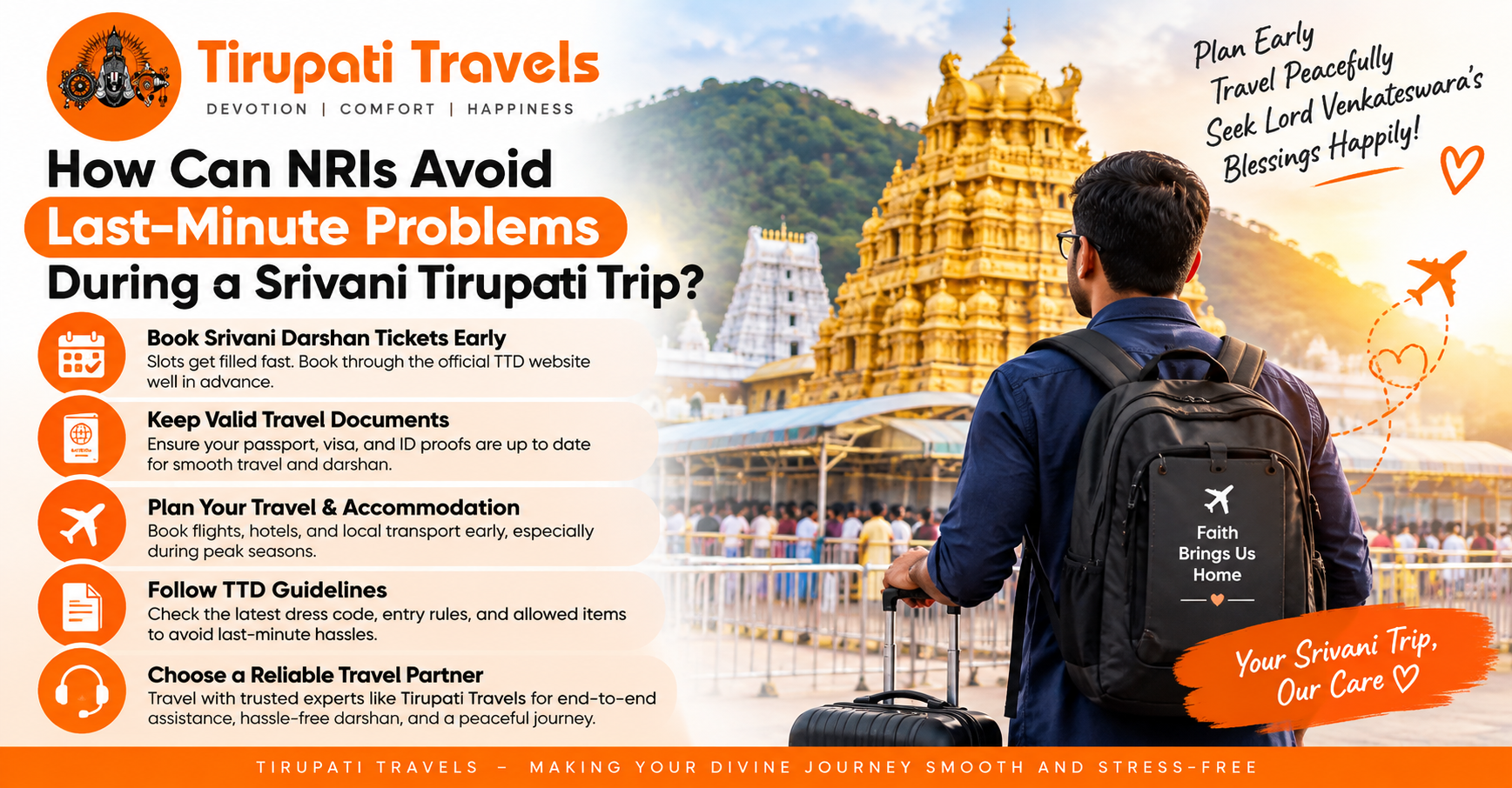 How Can NRIs Avoid Last-Minute Problems During a Srivani Tirupati Trip?