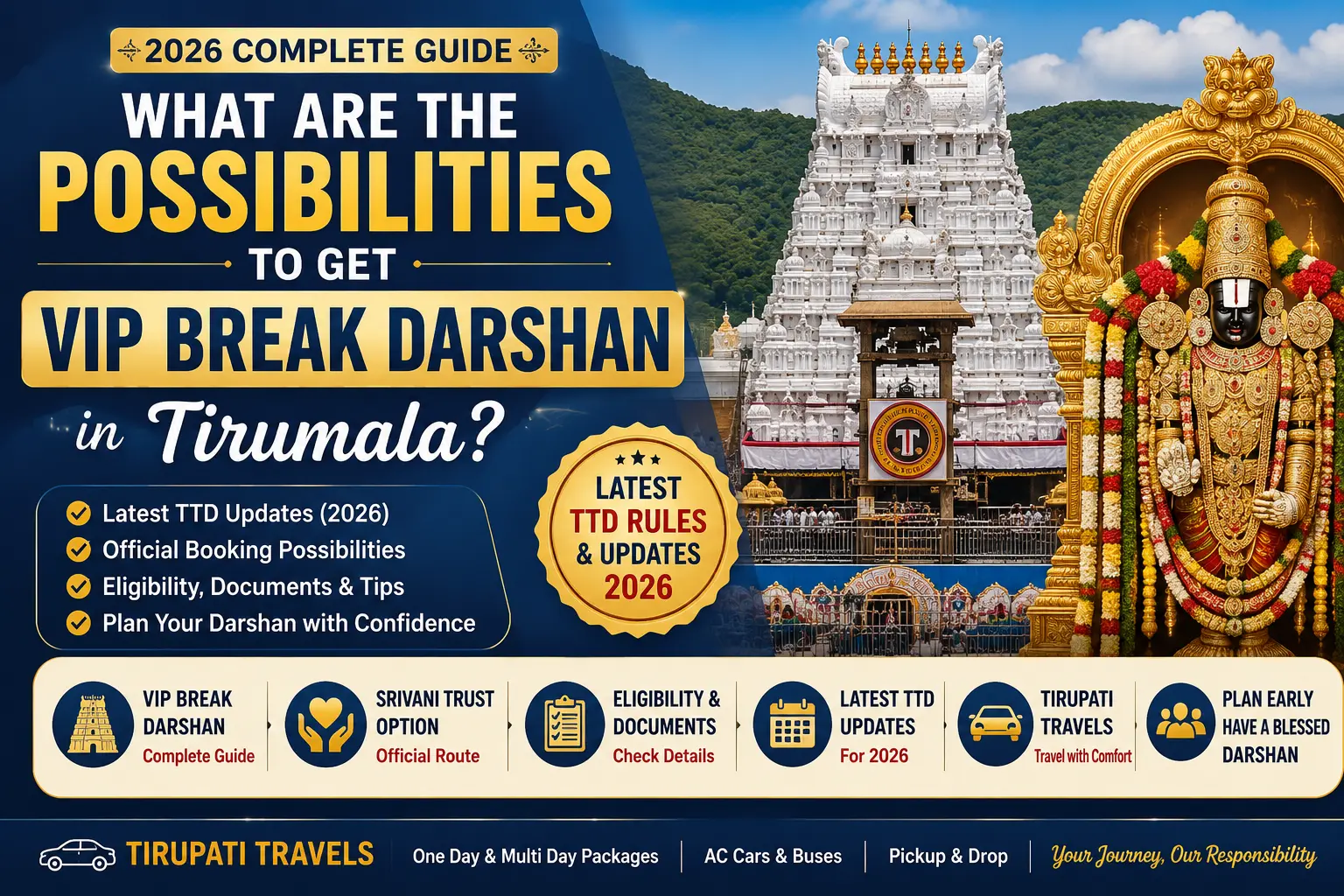 possibilities to make vip darshan in tirumala
